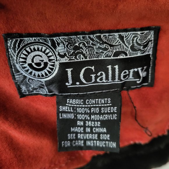 EUC Vintage J. Gallery faux fur/pig suede leather coat - Picture 3 of 4
